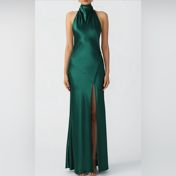 slim fit dress slacks Sau Lee Penelope Backless Satin Gown, Midnight Blue main image 0